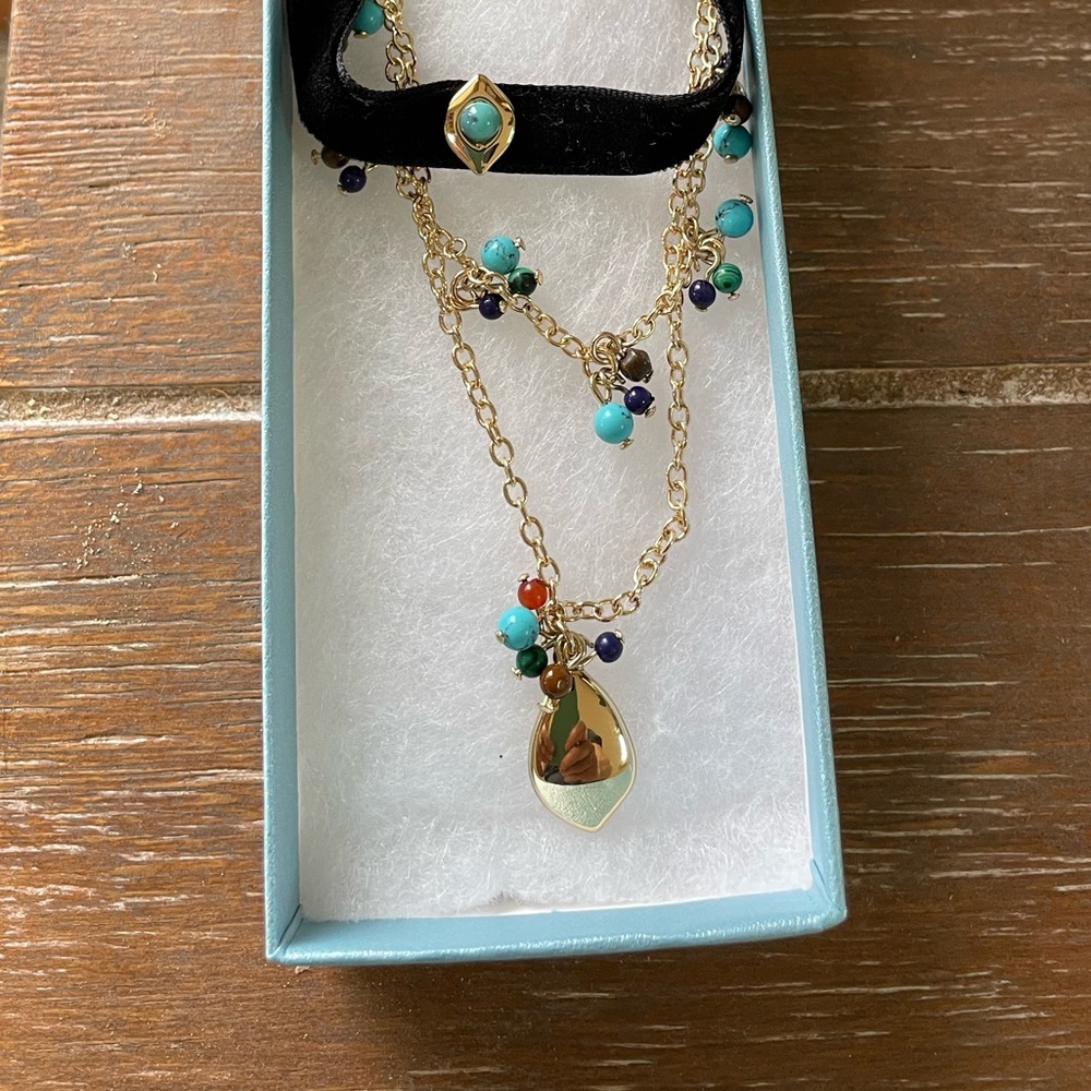 Chaps beaded choker necklace